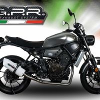 Pot echappement compatible avec Yamaha Xsr 700 2021-2024, Albus Evo4, Homologué et légal, système d'échappement complet avec catalyseur et db killer amovible 
