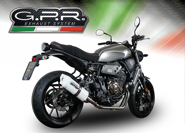 Pot echappement compatible avec Yamaha Xsr 700 2021-2024, Albus Evo4, Homologué et légal, système d'échappement complet avec catalyseur et db killer amovible 