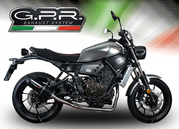 Pot echappement compatible avec Yamaha Xsr 700 2017-2020, Furore Nero, Homologué et légal, système d'échappement complet avec catalyseur et db killer amovible 