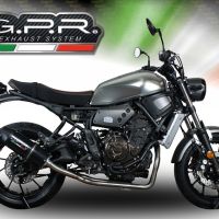 Pot echappement compatible avec Yamaha Xsr 700 2017-2020, Furore Nero, Homologué et légal, système d'échappement complet avec catalyseur et db killer amovible 