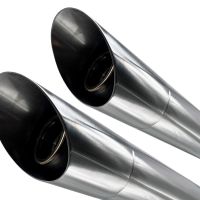 Pot echappement compatible avec Harley Davidson Sportster 883 2004-2009, Slash Inox, Paire de pot d'échappement homologuées, livrées avec db killer amovible et raccords spécifiques 