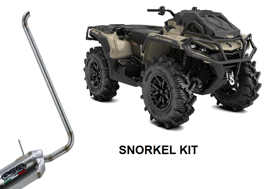 Pot echappement compatible avec Can Am Outlander 1000 MAX XMR XTP 2012-2023, Snorkel kit, Kit d'extension tuba pour terminal GPR Pentacross<BR />Compatible avec les silencieux Pentacross GPR 