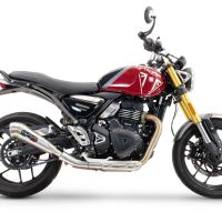 Pot echappement compatible avec Triumph Scrambler 400 X 2023-2025, Powercone Evo, Échappement légal, homologué,silencieux avec db killer amovible et tuyau de liaison spécifique 