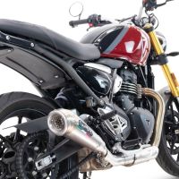Pot echappement compatible avec Triumph Scrambler 400 X 2023-2025, Powercone Evo, Échappement légal, homologué,silencieux avec db killer amovible et tuyau de liaison spécifique 