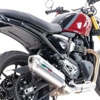 Pot echappement compatible avec Triumph Speed 400 2023-2025, Satinox , Échappement légal, homologué,silencieux avec db killer amovible et tuyau de liaison spécifique 