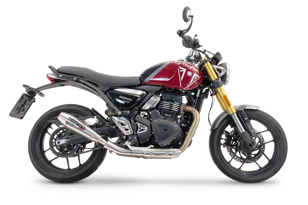 Pot echappement compatible avec Triumph Scrambler 400 X 2023-2025, Ultracone, Échappement légal, homologué,silencieux avec db killer amovible et tuyau de liaison spécifique 