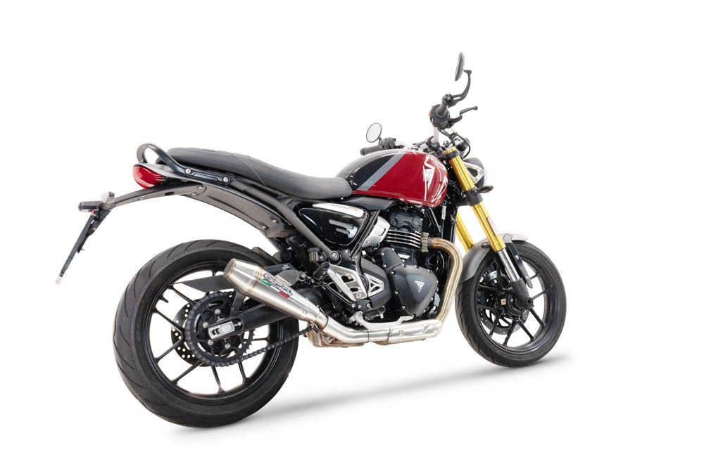 Pot echappement compatible avec Triumph Scrambler 400 X 2023-2025, Ultracone, Échappement légal, homologué,silencieux avec db killer amovible et tuyau de liaison spécifique 