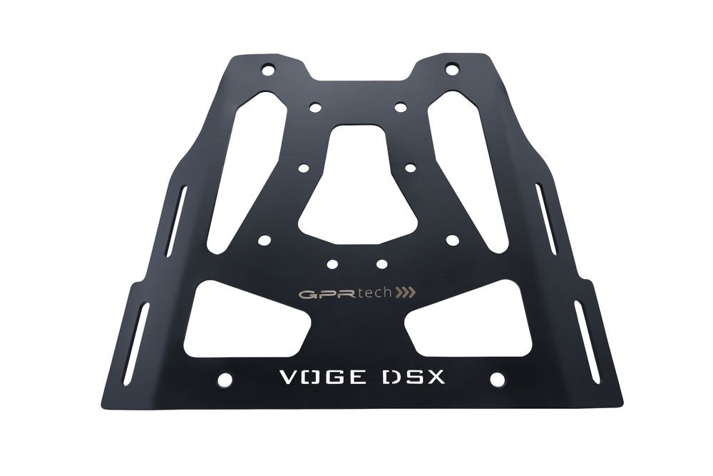 Top case en aluminium, couleur argent avec plaque spécifique incluse Top-case GPR TECH compatible avec  Voge 525DSX 2023/2024 e5
