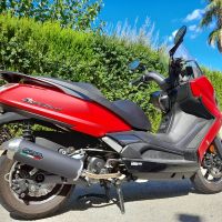 Pot echappement compatible avec Kymco Downtown 125 2021-2023, Evo4 Road, Homologué et légal, système d'échappement complet avec catalyseur et db killer amovible 