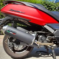 Pot echappement compatible avec Kymco Downtown 125 2021-2023, Evo4 Road, Homologué et légal, système d'échappement complet avec catalyseur et db killer amovible 