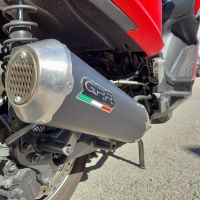 Pot echappement compatible avec Kymco Downtown 125 2021-2023, Evo4 Road, Homologué et légal, système d'échappement complet avec catalyseur et db killer amovible 