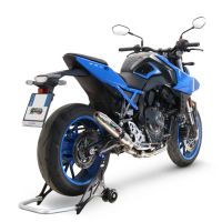 Pot echappement compatible avec Suzuki Gsx-8R 2022-2024, Deeptone Inox, Homologué et légal, système d'échappement complet avec catalyseur et db killer amovible 