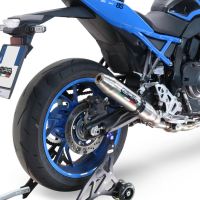 Pot echappement compatible avec Suzuki Gsx-8R 2022-2024, Deeptone Inox, Homologué et légal, système d'échappement complet avec catalyseur et db killer amovible 