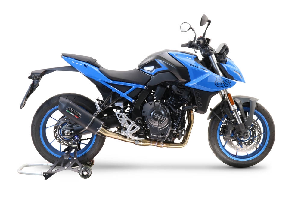 Pot echappement compatible avec Suzuki Gsx-8R 2022-2024, Furore Evo4 Nero, Homologué et légal, système d'échappement complet avec catalyseur et db killer amovible 
