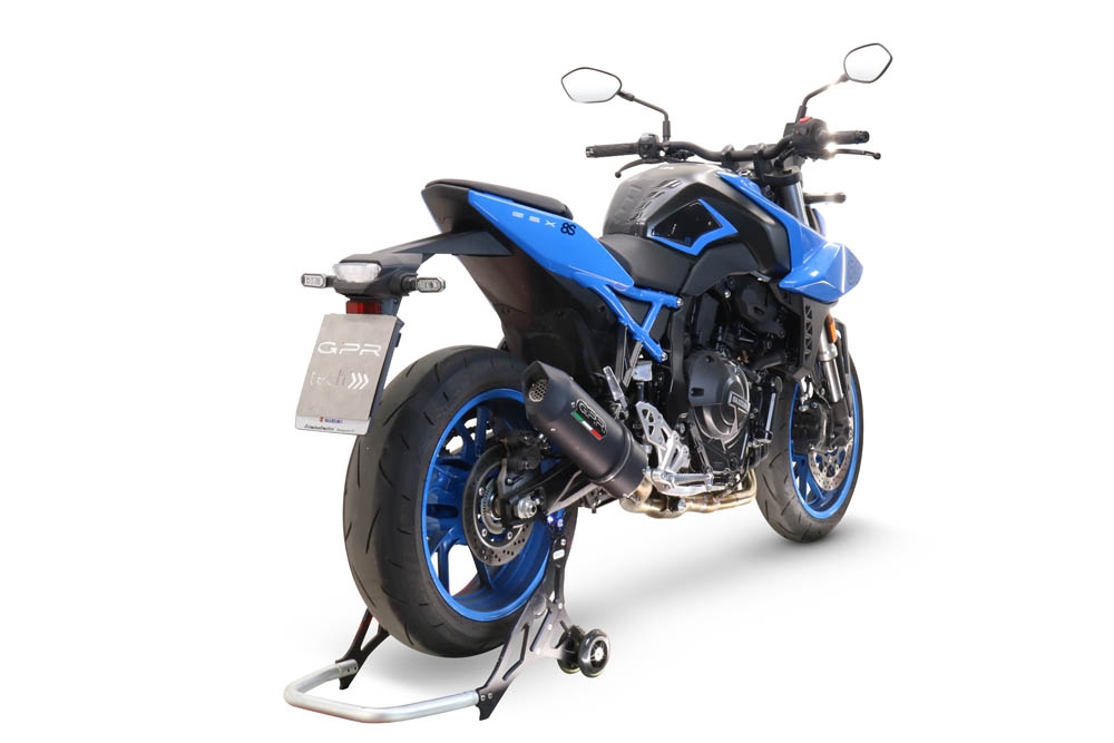 Pot echappement compatible avec Suzuki Gsx-8R 2022-2024, Furore Evo4 Nero, Homologué et légal, système d'échappement complet avec catalyseur et db killer amovible 