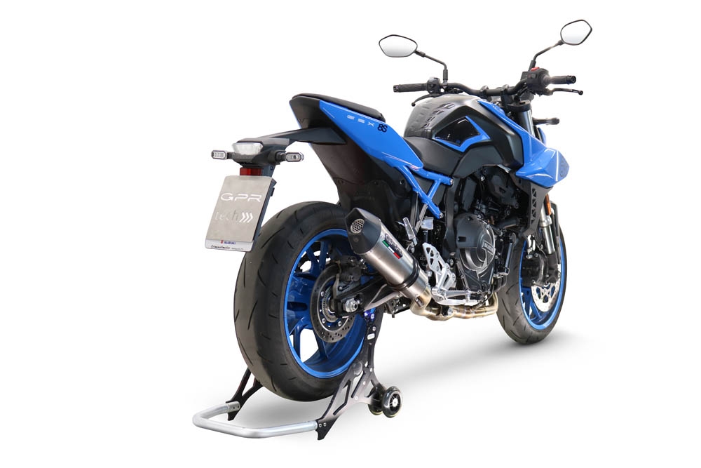 GPR pot echappement compatible avec  Suzuki Gsx-8S 2022-2024, New Grand Prix Evo Titanium, Homologué et légal, système d'échappement complet avec catalyseur et db killer amovible 