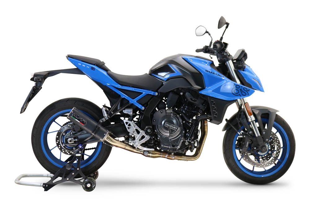 Pot echappement compatible avec Suzuki Gsx-8R 2022-2024, M3 Black Titanium, Pot d'échappement complet racing, compris de collecteur et db killer amovible, sans homologation 