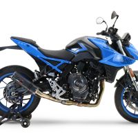 Pot echappement compatible avec Suzuki Gsx-8R 2022-2024, M3 Black Titanium, Pot d'échappement complet racing, compris de collecteur et db killer amovible, sans homologation 