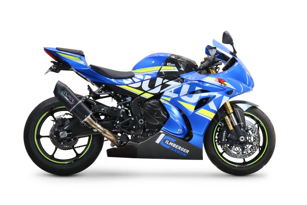 Pot echappement compatible avec Suzuki Gsx-R 1000 - 1000 R 2021-2025, Furore Evo4 Nero, Échappement légal, homologué,silencieux avec db killer amovible et tuyau de liaison spécifique 