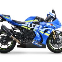 Pot echappement compatible avec Suzuki Gsx-R 1000 - 1000 R 2021-2025, Furore Evo4 Nero, Échappement légal, homologué,silencieux avec db killer amovible et tuyau de liaison spécifique 