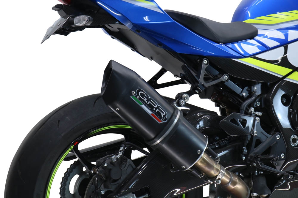 Pot echappement compatible avec Suzuki Gsx-R 1000 - 1000 R 2021-2025, Furore Evo4 Nero, Échappement légal, homologué,silencieux avec db killer amovible et tuyau de liaison spécifique 