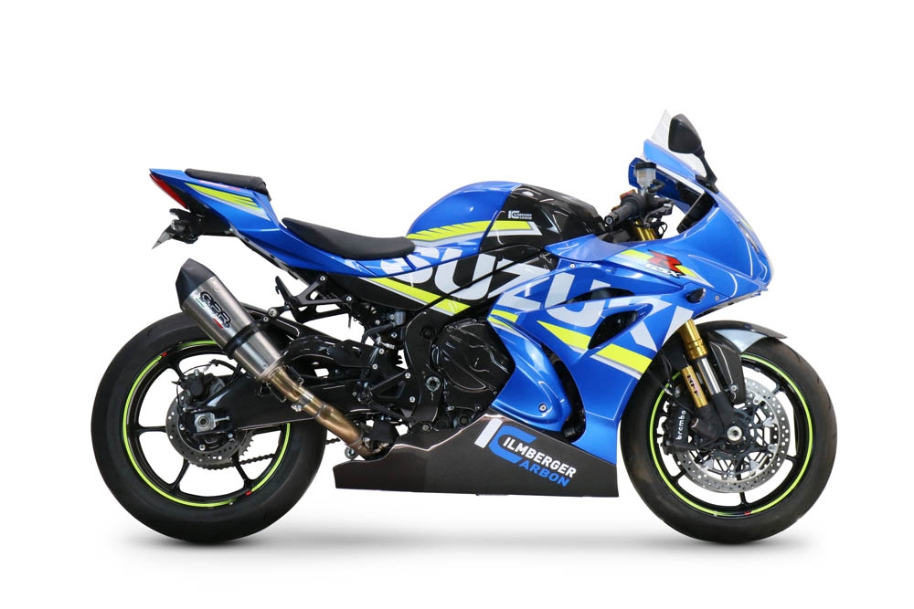 Pot echappement compatible avec Suzuki Gsx-R 1000 - 1000 R 2017-2020, GP Evo4 Titanium, Échappement légal, homologué,silencieux avec db killer amovible et tuyau de liaison spécifique 