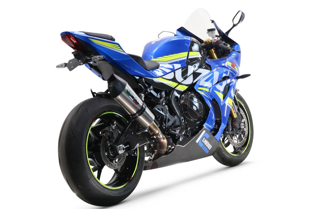 Pot echappement compatible avec Suzuki Gsx-R 1000 - 1000 R 2017-2020, GP Evo4 Titanium, Échappement légal, homologué,silencieux avec db killer amovible et tuyau de liaison spécifique 