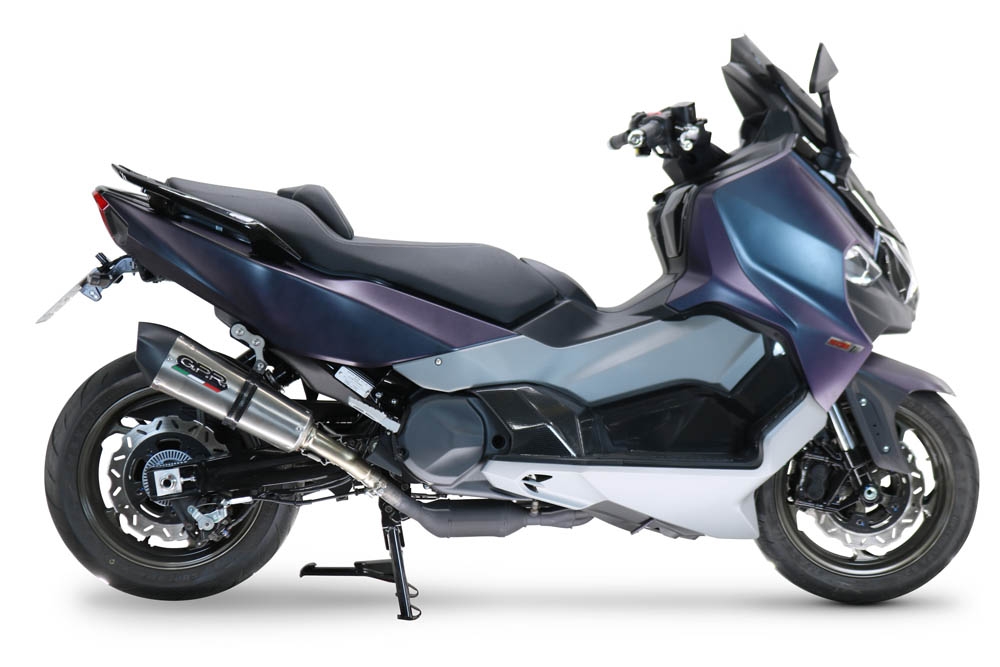 GPR pot echappement compatible avec  Sym Maxsym TL 508 2021-2024, New Grand Prix Evo Titanium, Échappement légal, homologué,silencieux avec db killer amovible et tuyau de liaison spécifique 