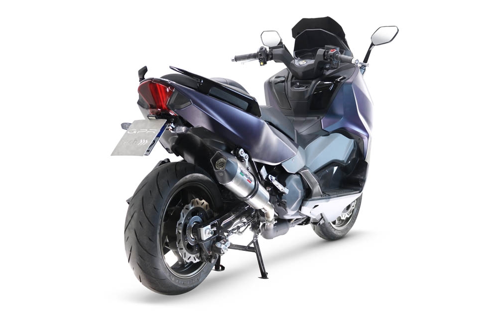 GPR pot echappement compatible avec  Sym Maxsym TL 508 2021-2024, New Grand Prix Evo Titanium, Échappement légal, homologué,silencieux avec db killer amovible et tuyau de liaison spécifique 