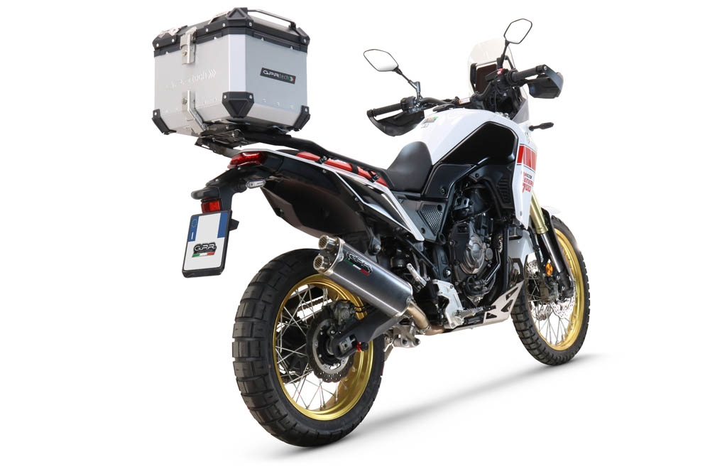 Top case en aluminium, couleur argent avec  porte-bagases y plaque spécifique Top-case GPR TECH compatible avec  Yamaha Tenere 700 2021/2024 e5