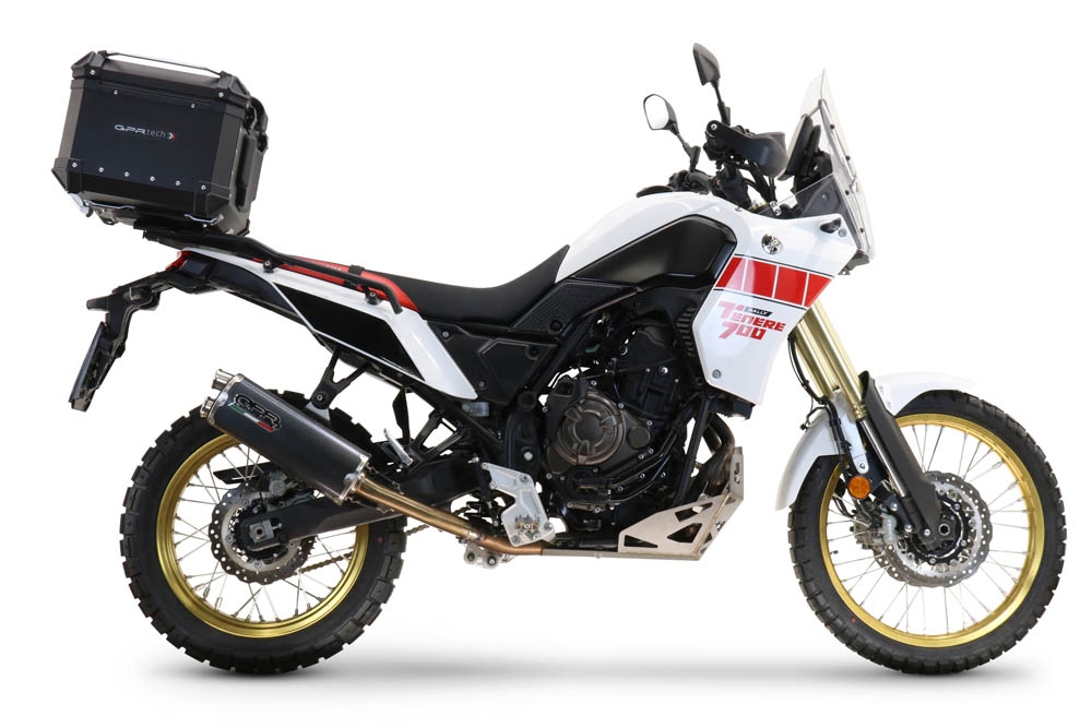 Top case en aluminium, couleur argent avec  porte-bagases y plaque spécifique Top-case GPR TECH compatible avec  Yamaha Tenere 700 2021/2024 e5