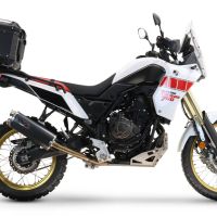 Top case en aluminium, couleur argent avec  porte-bagases y plaque spécifique Top-case GPR TECH compatible avec  Yamaha Tenere 700 2019/2020 e4