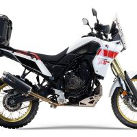 Pot echappement compatible avec Yamaha Tenere 700 2021-2024, Dual Poppy, Échappement légal, homologué,silencieux avec db killer amovible et tuyau de liaison spécifique 