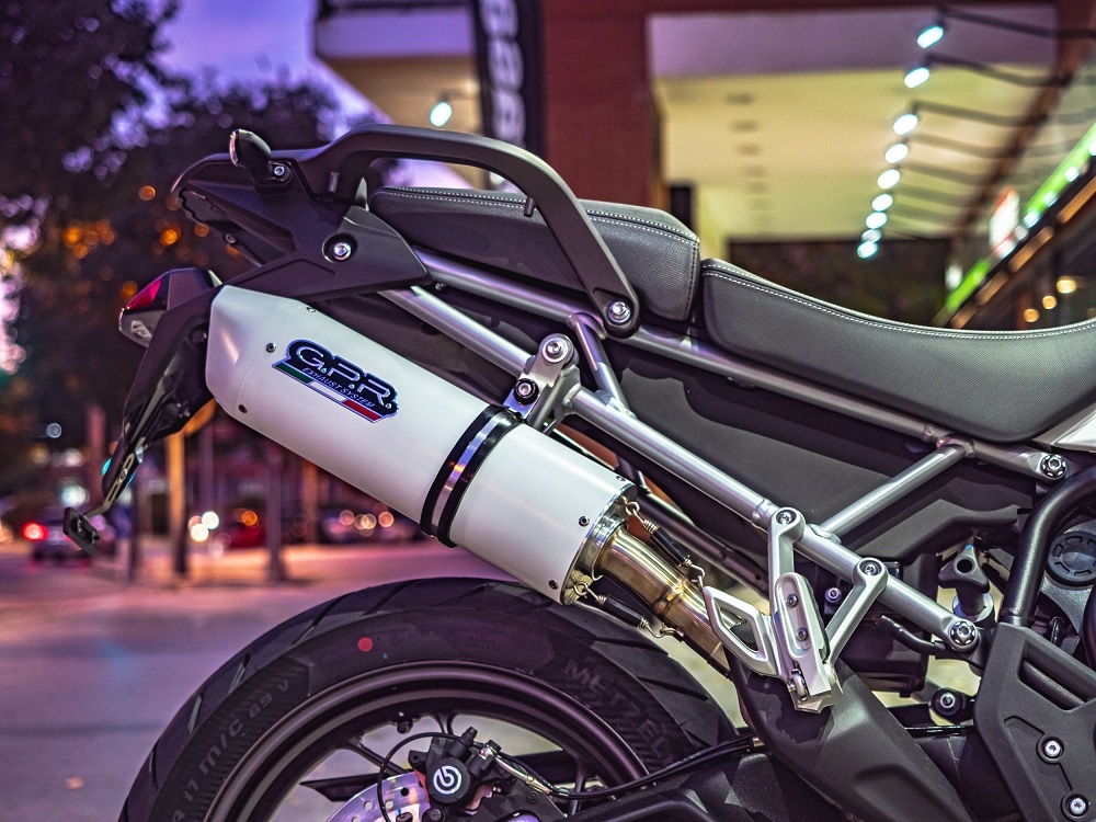 GPR pot echappement compatible avec  Triumph Tiger 900 2020-2023, Albus Evo4, Échappement légal, homologué,silencieux avec db killer amovible et tuyau de liaison spécifique 