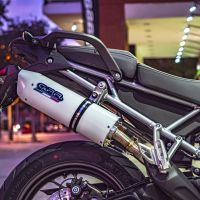 GPR pot echappement compatible avec  Triumph Tiger 900 2020-2023, Albus Evo4, Échappement légal, homologué,silencieux avec db killer amovible et tuyau de liaison spécifique 