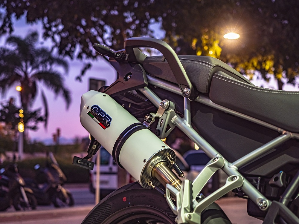 GPR pot echappement compatible avec  Triumph Tiger 900 2020-2023, Albus Evo4, Échappement légal, homologué,silencieux avec db killer amovible et tuyau de liaison spécifique 