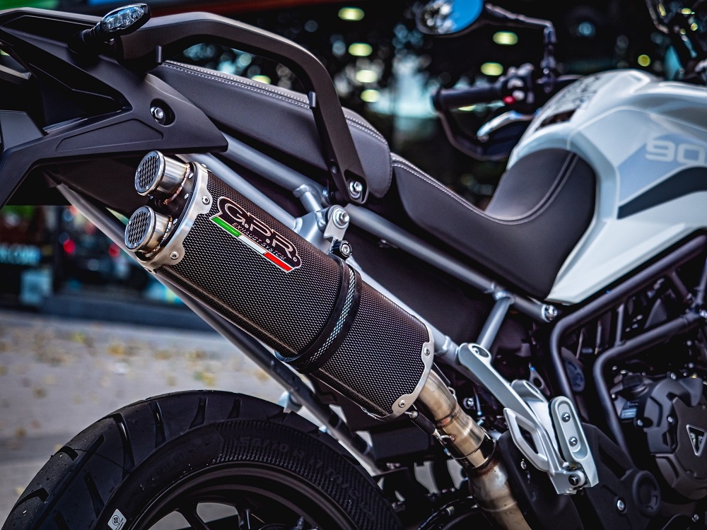 Pot echappement compatible avec Triumph Tiger 850 2020-2024, Dual Poppy, Échappement légal, homologué,silencieux avec db killer amovible et tuyau de liaison spécifique 