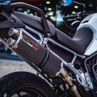 Pot echappement compatible avec Triumph Tiger 850 2020-2024, Dual Poppy, Échappement légal, homologué,silencieux avec db killer amovible et tuyau de liaison spécifique 