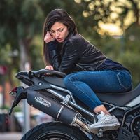 Pot echappement compatible avec Triumph Tiger 900 2020-2023, Furore Evo4 Nero, Échappement légal, homologué,silencieux avec db killer amovible et tuyau de liaison spécifique 