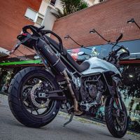 Pot echappement compatible avec Triumph Tiger 900 2020-2023, Furore Evo4 Nero, Échappement légal, homologué,silencieux avec db killer amovible et tuyau de liaison spécifique 