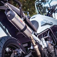 GPR pot echappement compatible avec  Triumph Tiger 900 2020-2023, New Grand Prix Evo Titanium, Échappement légal, homologué,silencieux avec db killer amovible et tuyau de liaison spécifique 