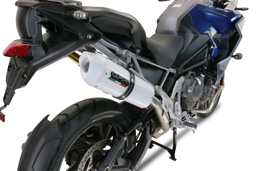 Pot echappement compatible avec Triumph Tiger 1200 Gt - Rally 2022-2024, Albus Evo4, Échappement légal, homologué,silencieux avec db killer amovible et tuyau de liaison spécifique 
