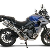 Pot echappement compatible avec Triumph Tiger 1200 Gt - Rally 2022-2024, Dual Inox, Échappement légal, homologué,silencieux avec db killer amovible et tuyau de liaison spécifique 