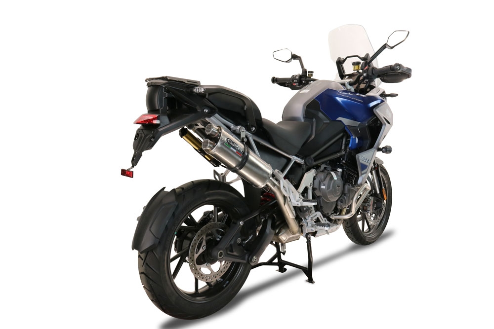 Pot echappement compatible avec Triumph Tiger 1200 Gt - Rally 2022-2024, Dual Inox, Échappement légal, homologué,silencieux avec db killer amovible et tuyau de liaison spécifique 