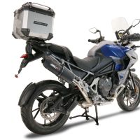 Pot echappement compatible avec Triumph Tiger 1200 Gt - Rally 2022-2024, Furore Evo4 Nero, Échappement légal, homologué,silencieux avec db killer amovible et tuyau de liaison spécifique 