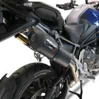 Pot echappement compatible avec Triumph Tiger 1200 Gt - Rally 2022-2024, Furore Evo4 Nero, Échappement légal, homologué,silencieux avec db killer amovible et tuyau de liaison spécifique 