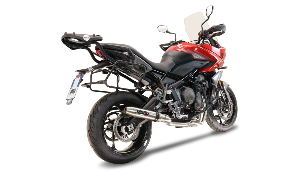 Pot echappement compatible avec Triumph Trident 660 2021-2024, Deeptone Inox, Pot d'échappement complet racing, compris de collecteur et db killer amovible, sans homologation 