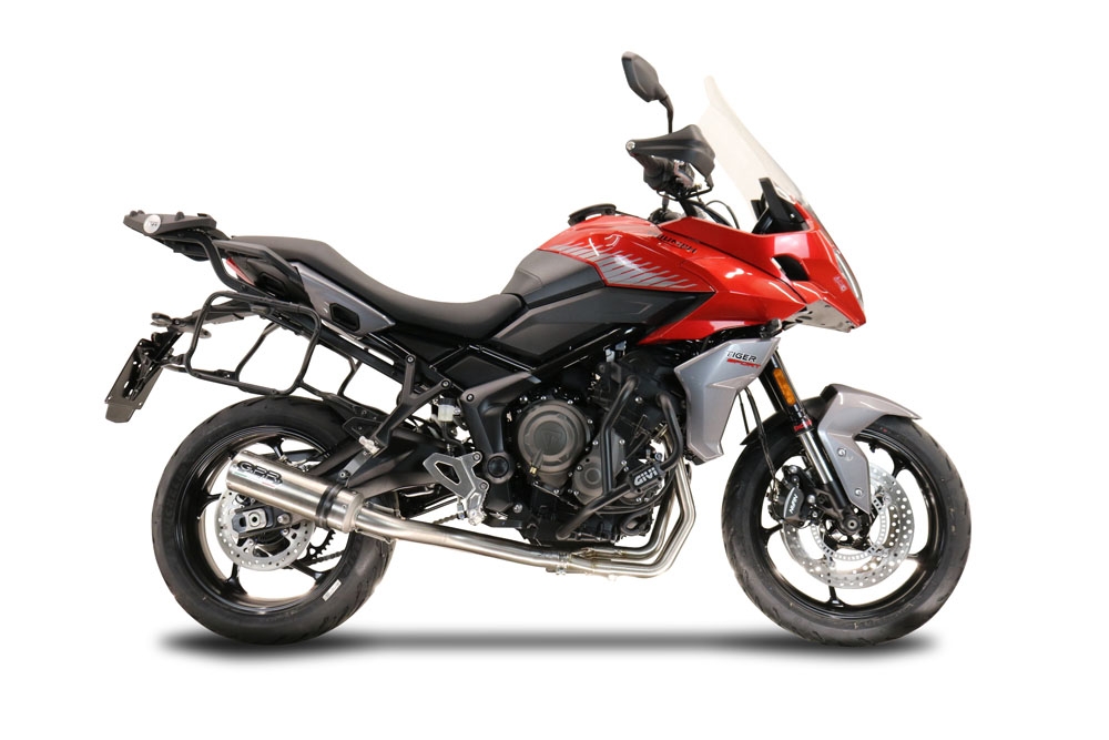 Pot echappement compatible avec Triumph Tiger Sport 660 2022-2024, M3 Inox , Homologué et légal, système d'échappement complet avec catalyseur et db killer amovible 