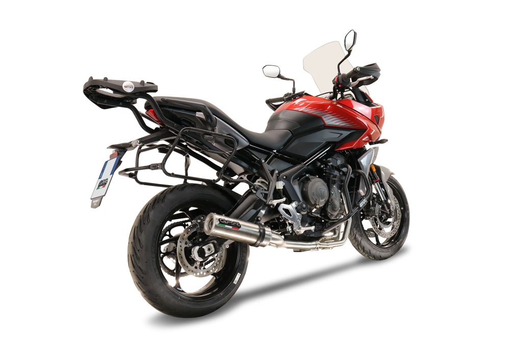 Pot echappement compatible avec Triumph Tiger Sport 660 2022-2024, M3 Inox , Homologué et légal, système d'échappement complet avec catalyseur et db killer amovible 