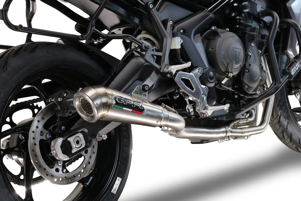 Pot echappement compatible avec Triumph Tiger Sport 660 2022-2024, Powercone Evo, Homologué et légal, système d'échappement complet avec catalyseur et db killer amovible 